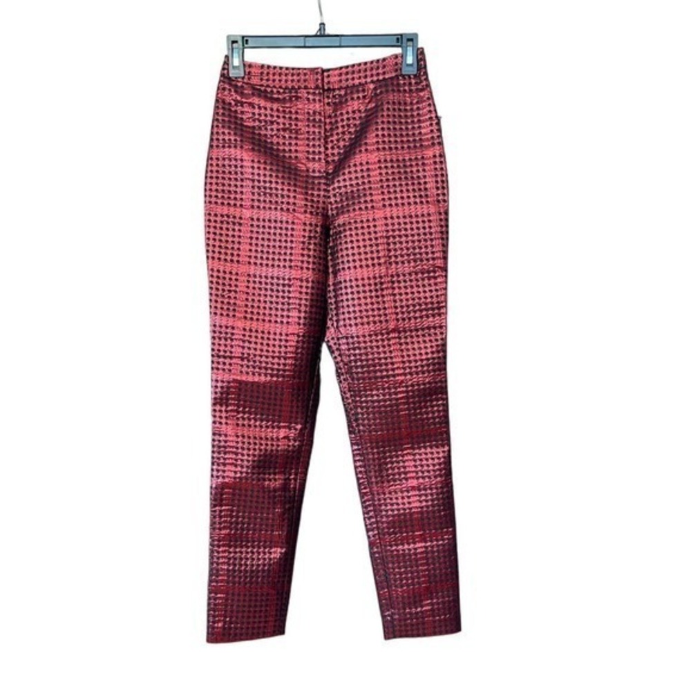 Revolve NBD × Naven Twins Red & Black Metallic High Rise Pants